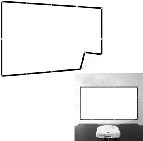 Pull Down Projector Screen， Projector Screen 60-200 Inch 4:3/16:9 White(0.16875,100 inch screen)