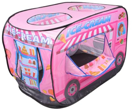 Uonlytech Faltbares Spielzelt Eiswagen Design aus Robustem Vliesstoff Indoor Outdoor Spielhaus für Jungen und Mädchen Platzsparend Strapazierfähig Geschenk zu Geburtstag und Festen