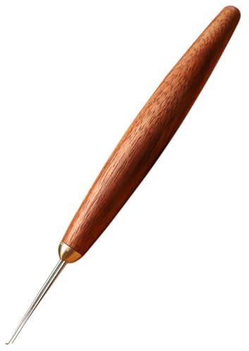 FOMIYES Professional Fishing Hook Tier Knotting Tool Stainless Steel Double Needle and Redwood Handle Compact Portable Fishing Line Knotter and Outdoor Tackle