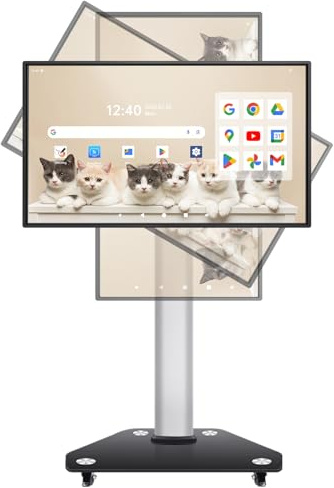JAV Smart Board 55 Zoll Android 14 Google EDLA Zertifiziert | Drehbares Smart Screen 8+128GB All-in-One Interaktives Whiteboard für Live Streaming Büro Klassenzimmer
