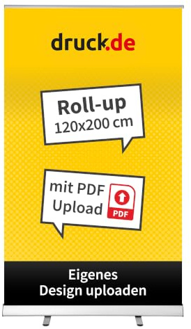Basic Roll Up Banner bedruckt - 120x200cm - 120x200cm | Roll Up Banner bedruckt, 120x200cm, Basic, Werbedisplay, für Messe, POS und Werbung
