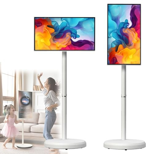 Monitor de TV portátil con pantalla táctil, 21.5 pulgadas, 1080p, Smart Rolling TV con rotación giratoria completa y múltiples proyecciones compartidas