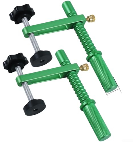 HanOaki Morsetto per cani in lega di alluminio a regolazione rapida per fori da 19/20 mm, verde, confezione da 2 strumenti leggeri per la lavorazione del legno (2 pezzi da 20 mm)