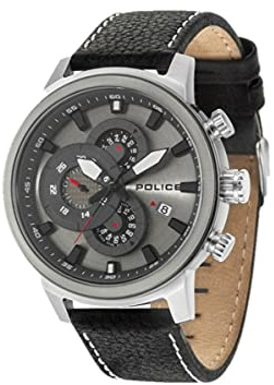 Police Herren Armbanduhr Multi Zifferblatt Quarz Leder PL15037JSTU.04