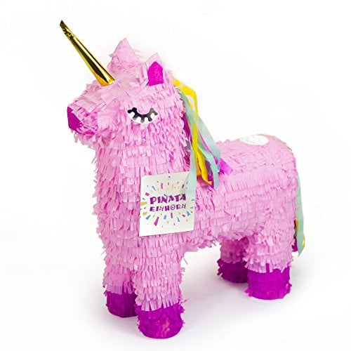 Trendario Einhorn Pinata - 57x37cm groß in Rosa/Pink - ungefüllt - Ideal zum Befüllen mit Süßigkeiten und Geschenken - Piñata für Kindergeburtstag Spiel, Geschenkidee, Party, Hochzeit