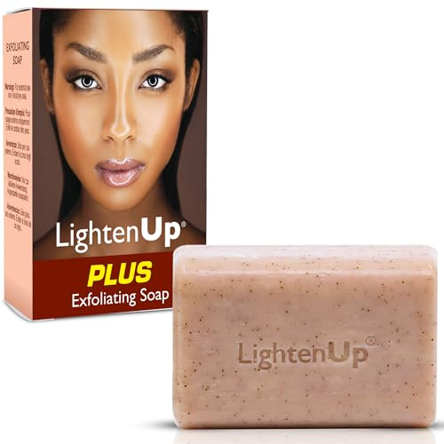OMIC LightenUp, Peeling-Seife - 200 g / 7 fl oz - Hautaufhellende Seife, Reinigungsriegel, formuliert um dunkle Flecken zu verblassen, mit Aprikose, Glycerin, Kokosöl