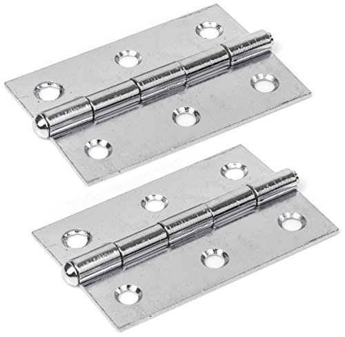 2X Pairs of Silver Loose Pin Hinges - 3/75mm - Door/Cabinet/Cupboard Zinc Internal Butt Hang