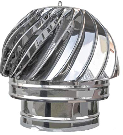 Chimenea Giratoria para Tubos 180mm, Material INOX, Sombrero de Chimenea, Extractor de Humos, Lluvia de Sombrero