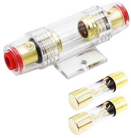 Carviya Wasserdichter Sicherungshalter mit 2 80 A AGU-Sicherungen für Auto-Audio/Alarm/Verstärker/Kompressoren (80 A, 1 Stück)