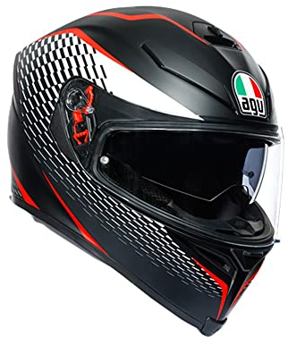 AGV Unisex-Adult K5 S E2205 Multi MPLK Motorrad Helm, Thunder MATT Black/White/RED, XL, 1