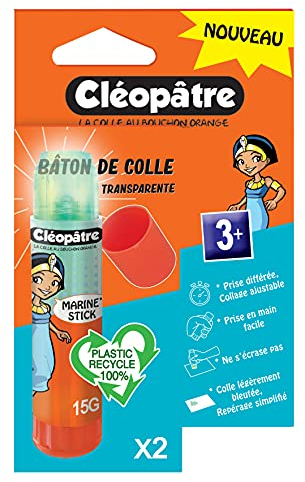 Cléopâtre - Boîte de 2 bâtons de Colle Cléostick Marine en format de 15g