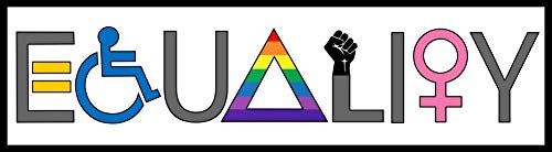 Equality Stoßstangen-Aufkleber We are All Powerful Valuable Deserving & Equal, Vinyl-Aufkleber, 15,2 x 5,1 cm, für Autofenster, LGBT-Q-IA Gay Pride Female BLM + Better Than Magnets