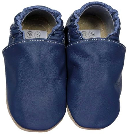 HOBEA-Germany Kitaschuhe Safestep, Kinderhausschuhe, Lederschuhe (blau, 30/31 EU)