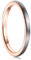 Cloyo Damen Wolfram Ring Rosegold Verlobungsringe Paare Ehering Silber mit Gebürstetem Innenseite 2mm Dünne Ringe Matt für Frauen Männer Größe 49.3 (15.7)