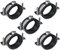 AERZETIX - Juego de 5 - Abrazadera isofónica - soporte de fijación con junta - para tubo Ø1 1/4'' 40-46mm - DIN EN 10111 - en acero inoxidable A2 - para atornillar М8 - C49903