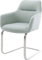 Schwingstuhl Pejo-Flex Freischwinger flach Edelstahl Stripes Mint Taschenfederkern
