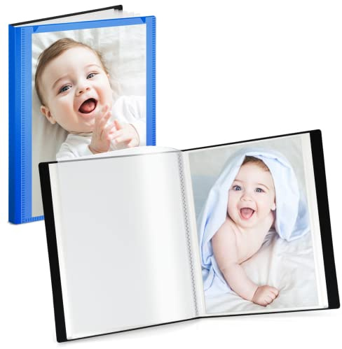Cranbury 2-Pack Mini Photo Albums 4x6, 48 Photos, Clear Sleeves, Blue