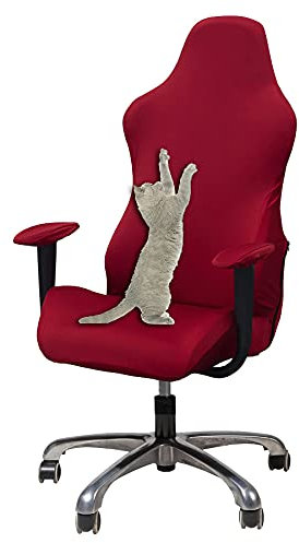 KiKiYe Housse de chaise de jeu extensible en cuir pour chaise de gaming inclinable, housse de protection pour chaise de gaming (noir, taille unique)