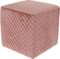 Dekohocker Cube Altrosa Velours - Samt Rosa Sitzhocker Hocker 32x32x34cm Karo