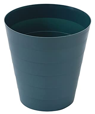MARMODAY Basura de plástico redondo papelera cesta sin tapa basura latas caja de basura para cocina azul 6l