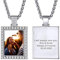 GoldChic CZ Colgante Cuadrado de Foto y Inscripciones Personalizables color Plata