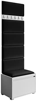 Mirjan24 Garderoben-Set Najas 60 II, Schuhschrank + Kleiderhakenbrett, 6 Kleiderhaken, Flurgarderobe, Wandgarderobe, Schrank (Manila 18, 6 Stück gepolsterte Wandpaneele Samit 60 x 30 cm)
