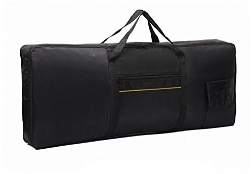 Laluky Bolsa para teclado electrónico, funda acolchada para piano de 61 teclas, bolsa gruesa para órgano electrónico antigolpes, funda protectora de tela Oxford 420D para piano (negro)