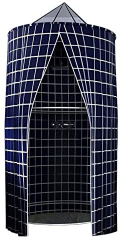 Portable Shower Curtain Runde, Round Zip Polyester Cloth Bathroom Cover Bathroom Account for Outdoor Camping, Hiking, Beach, Shower, Toilet, Clothing, Privacy,B