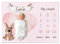 Personalisedog Personalisierte Meilenstein Babydecke mit Wunschtier, Name und Motivfarbe in Spanisch | Kuscheldecke Meilensteindecke Monatsdecke Neugeborenen Geschenk für Jungen Mädchen, 80 x 110 cm