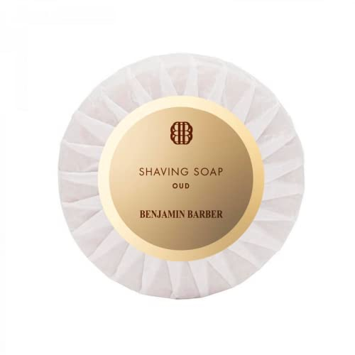 Benjamin Barber Premium Rasierseife Oud mit luxuriösem Duft - Vegane, handgefertigte Seife für die Rasur mit Rasierhobel & Rasiermesser 100g (1er Pack)