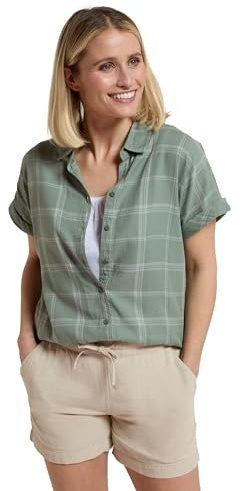 Mountain Warehouse Palm Womens Relaxed Check Shirt - Comfortable, Breathable & Lightweight 100% Cotton Top, Easy Care - Spring Summer, Outdoors & Holiday