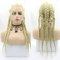 AFBeauty 613 Blonde 5 Braided for Women Handmade Blonde 5 Braids Wig Synthetic Blonde Lace Wig with Baby Hair Heat Resistant Fiber 5 Braided Daily Makeup Wigs 24 Inch
