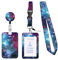 KHDULQ Ausweishalter,Ausweishülle Mit Band Schlüsselband Personalisiert Lanyard Mit Kartenhülle (Blue Star Neck Strap Star Card Sleeve) Kartenhülle Mit Band,Ausweise Büro- Und Schulbedarf