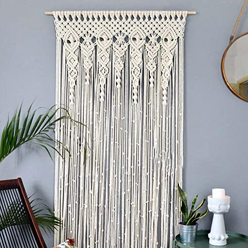 FIYSON Makramee Wandbehang Tapisserie, Handgemachte makramee Vorhang tür, makramee türvorhang, makramee Vorhang Boho Türvorhang, für Fenstervorhang Türvorhänge Hochzeit Hintergrund (90 * 180cm)
