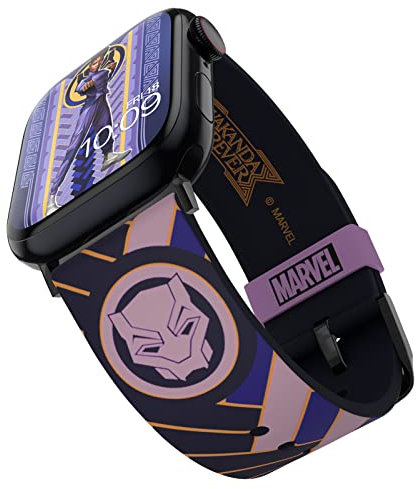 MobyFox Marvel: Black Panther – Shuri Cinturino Smartwatch - Licenza Ufficiale, Compatibile con Ogni Dimensione e Serie di Apple Watch (Orologio Non Incluso)
