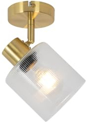 Qazqa Verstellbarer Deckenstrahler, Deckenspot - Laura - gold, max. 40W, Geeignet für LED, 12cm, Rund, Ideal als Küche lampe und Wohnzimmerlampe