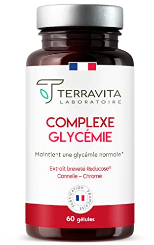 Complexe GLYCÉMIE | Reducose® + Cannelle + Chrome | Stimule l'hormone de Satiété GLP-1 (+60%) | Réduit l’assimilation des Glucides (-40%) | Glycémie Stable | 60 Gélules | Made in France | Terravita