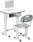HOMCOM Schreibtisch und Stuhl für Kinder mit Leseständer, Schließfach, Haken und Stifthalter, höhenverstellbar 60 x 45 x 90 – 102 cm, Grau
