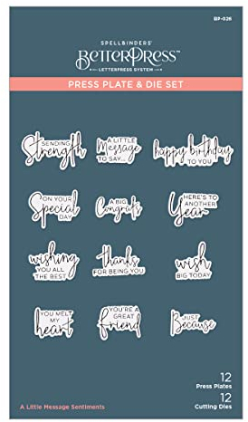 Spellbinders BP-026 A Little Message Sentiments Betterpress Plate, METAL, ONE