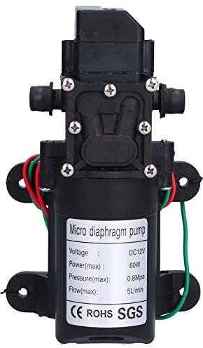 Wasserdruck-Membranpumpe, 5,0 L/min, 60 W, Selbstansaugende Pumpe, DC 12 V, Einstellbarer Druckschalter, Sprühpumpe Für Haus, Garten, Landwirtschaft, Wohnmobil, Boot, Marine