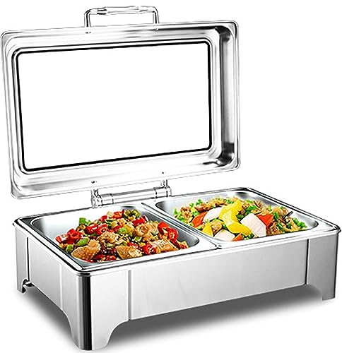 Chafing Dish, Chafing Dish Chafing Dishes, Piastre calde per il catering, server elettrici quadrati per buffet e piastre calde con coperchi a vista, per feste, buffet, ecc.,Doublelattice