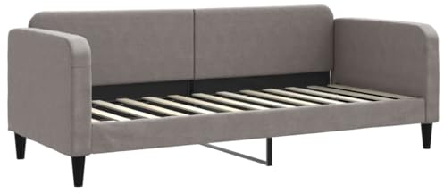 vidaXL Tagesbett, Gästebett 2-in-1, Sofabett Schlafsofa für Schlafzimmer Wohnzimmer, Bettsofa Sofa, Modernes Design, Taupe 80x200cm Stoff