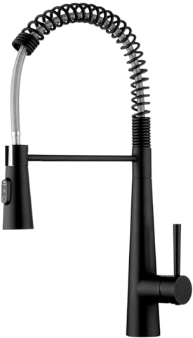 CECIPA Rubinetto Lavello Cucina Nero, Miscelatore Cucina con 3 Tipi di Getti, Rubinetto Cucina Nero con Doccetta Estraibile, Rubinetti cucina Monocomando Girevole 360°