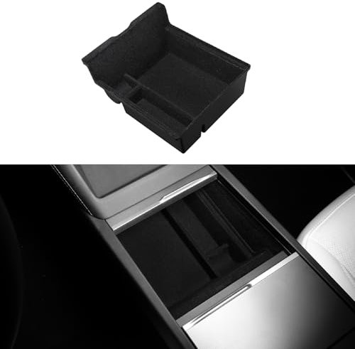 BASENOR 2025 Newest Tesla Model 3 Model Y Refresh (Juniper) Center Console Organizer Tray Accessories Custom for Model 3 Highland, Center Console Hidden Drawer Storage Box