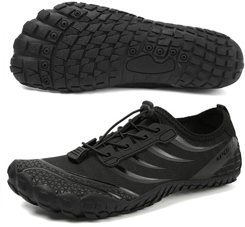 ziitop Barfußschuhe Herren Wasserschuhe Damen Barfußschuhe Damen Wasserschuhe Herren Aquaschuhe Strandschuhe Schnell Trocknen Surfschuhe Schwimmschuhe für Beach Pool Surfen Yoga(Schwarz 44EU)