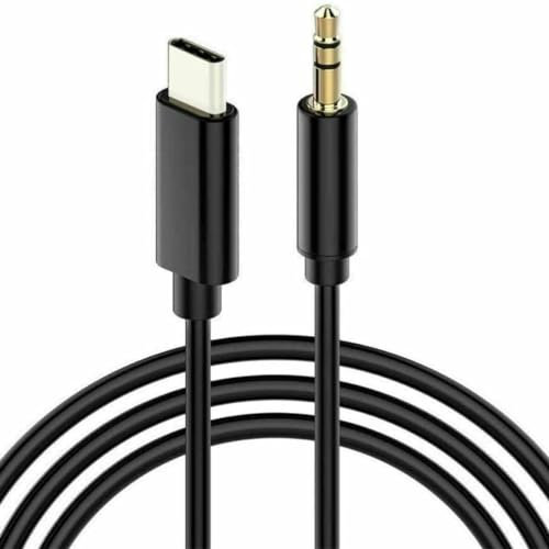 UBS type C to 3.5mm audio jack adapter cable 1m, Type C to Aux Headphone Male Cord Car Auxiliary Cable, Type C Cord Heavy Duty Headphone Stereo Adapter compatible with all smartphones (Black)