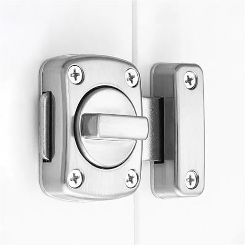Türschloss drehen Home Security Latch Rotate Bolt Latch Gate Latches Door Slide Lock Twist Rotating Barrel Lock for Bathroom Toilet Door Lock Türriegel drehen (Color : S)
