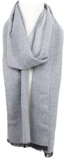 HomeRelax&Style Winter Herren Schal Herringbone » Soft Cashmera Herrenschal | Winterschal 180x30 cm Farbe Hellgrau mit Fischgrätmuster