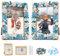 DKINY 2PCS Schneeflocken Mosaik Bilderrahmen Bastelset Kinder Weihnachten Mosaiksets mit Blau Weiß Schnee Mosaiksteine zum Basteln DIY Holzrahmen Kreativsets Geschenk für Kinder Weihnachten Winter