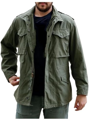 MERCH ATTIRE John Rambo M65 Veste militaire décontractée multi-poches pour homme (standard, grande et courte)